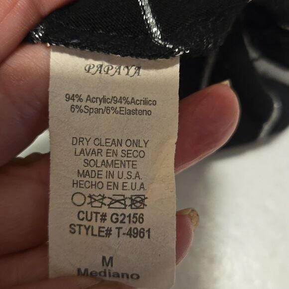 Black and White Striped Halter Top Med - Picture 7 of 7